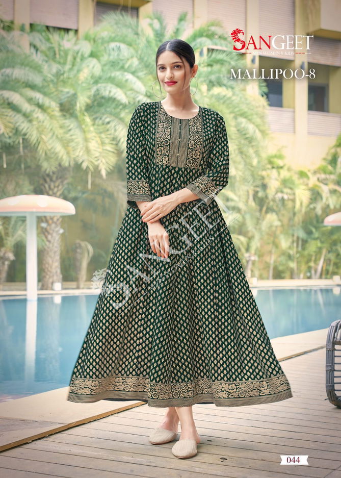 Sangeet Mallipoo 8  Anarkali Kurti Catalog